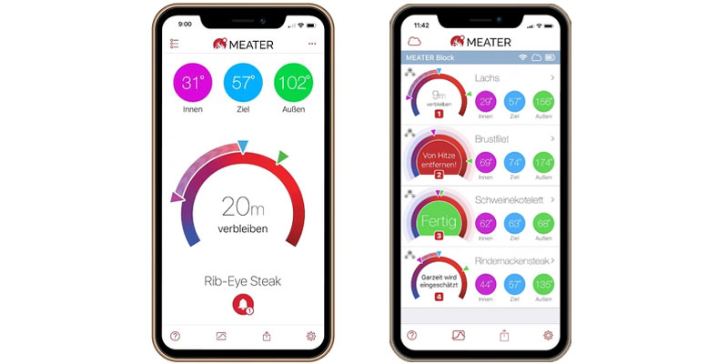 Die Meater App führt kinderleicht durch den Garvorgang